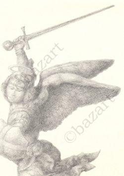 St. Michael slaying a demon fine art card